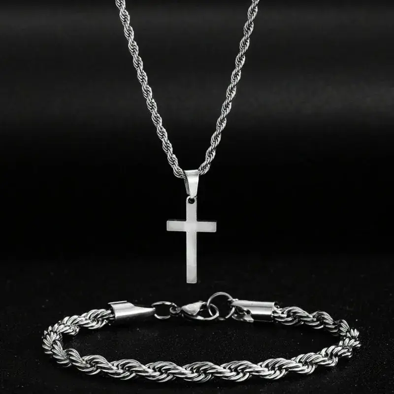ensemble collier et bracelet argenté
