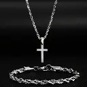 ensemble collier et bracelet argenté