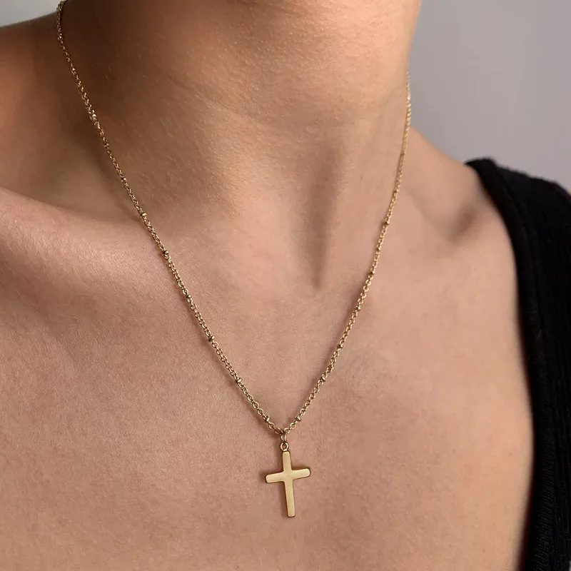 Croix Elégance collier (or)