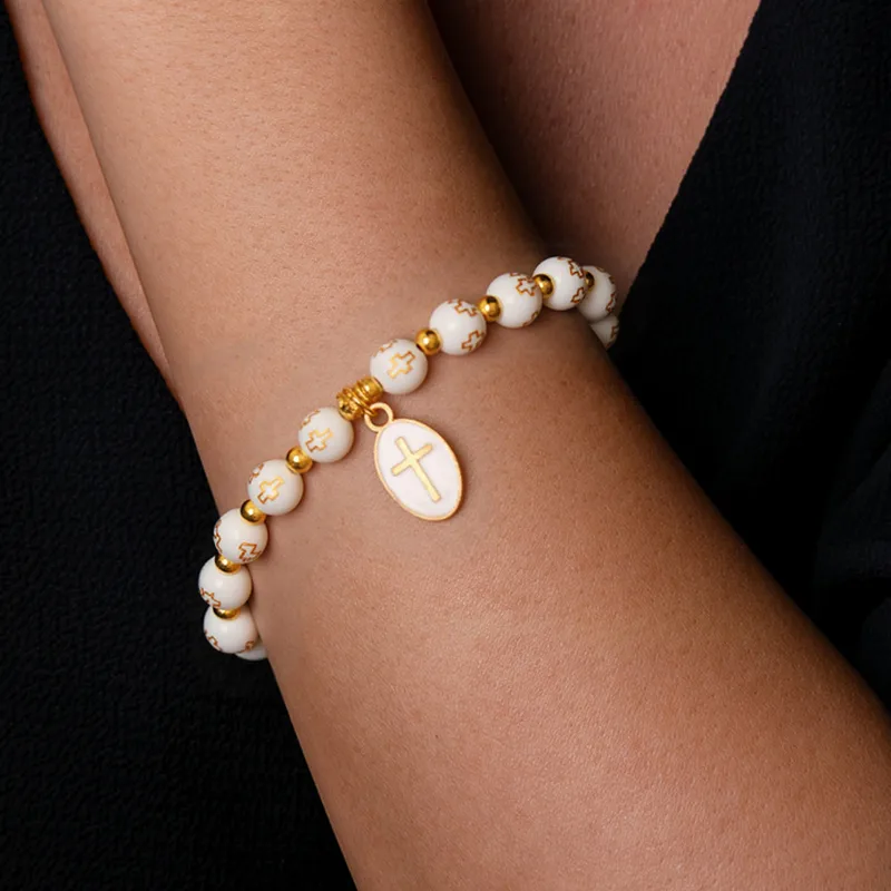 Bracelet perles blanches